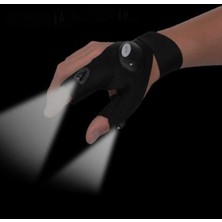 Su Geçirmez Eldiven Parlak LED Işık ile Siyah Renkli Esnek Pamuk Malzemeden Üretilmiştir