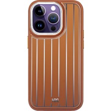 Fuchsia iPhone 15 Pro ile Uyumlu Kılıf HBC-190 Kolaj Kapak - Kahverengi