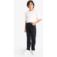 DeFacto Sıcak Tutan Straight Fit Düz Paça Jean Polar Astarlı Pantolon Erkek Çocuk F4290A825WN