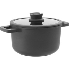 Berghoff Leo Stone Yapışmaz Kapaklı Alüminyum Döküm Derin Tencere 24X14 cm