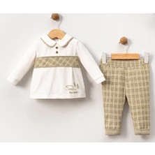 Ekose Ayıcık Nakışlı 2'li Erkek Takım