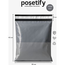 Gri Cepli Kargo Poşeti 35X45+5 cm 2000 Adet E-Ticaret Poşeti | Yapışkan Bantlı Kargo Zarfı