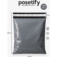 Gri Cepsiz Kargo Poşeti 24X30+5 cm 2000 Adet E-Ticaret Poşeti | Yapışkan Bantlı Kargo Zarfı