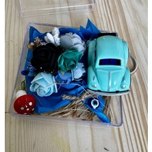 Mini Buket ve Araba Anahtarlık Mari Flowers Özel Tasarım Arkadaşa,sevgiliye Hediye