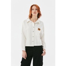 Abarta Kadın Kolları Apoletli Gabardin Gömlek Ceket