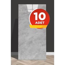 10 Adet, 30X60 cm Açık Gri Mermer Desenli Kendinden Yapışkanlı Seramik Köpük Banyo Pvc Duvar PANELI-M088