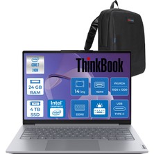 Lenovo Thinkbook 14 G8 Irl Intel Core 7 240H 24GB Ddr5 4tb SSD Intel Graphics 14" Wuxga IPS 300NITS 60Hz Windows 11 Pro Taşınabilir Bilgisayar 21SG008LTXP08 + Zettaçanta