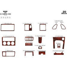 Bmw Z3 Uyumlu Konsol-Torpido Kaplama 1996-1999 20 Parça Maun
