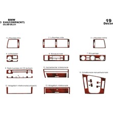 Bmw 3 Seri E46 Compackt Uyumlu Konsol-Torpido Kaplama 1998-2001  Maun