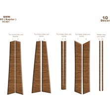 Bmw X5 Kapılar Uyumlu Konsol-Torpido Kaplama 2000 10 Parça Açık Meşe