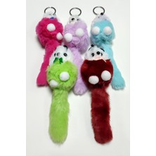 Depomix Süs Köpeği Tüylü Peluş Anahtarlık-Renkli