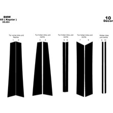 Bmw X5 Kapılar Uyumlu Konsol-Torpido Kaplama 2000 10 Parça Piano Black