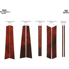 Bmw X5 Kapılar Uyumlu Konsol-Torpido Kaplama 2000 10 Parça Maun