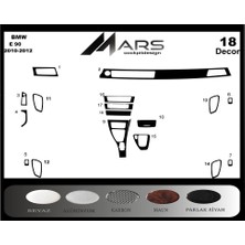Bmw 3 E90 Uyumlu Konsol-Torpido Kaplama 2010-2012 18 Parça Piano Black