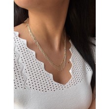 Özel Seri Çubuk Sallantılı Y Model Gold Kolye