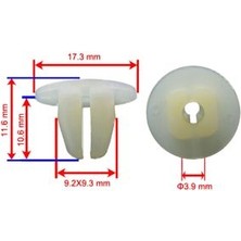 Kapı Panel Vida Klipsi 4x9,2x8,8mm 11X17MM 90189-06006 Toyota Subaru 94019-FA050