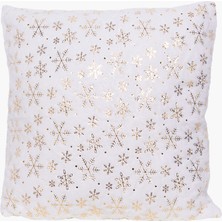 Jc Beyaz, Altın Kar Taneli Yastık Kılıf 42CM