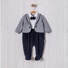 Sahte Ceketli Balıksırtı Bebe Erkek Tulum