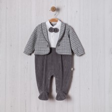 Sahte Ceketli Balıksırtı Bebe Erkek Tulum