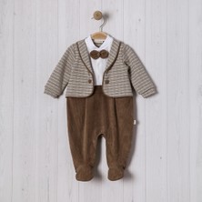 Sahte Ceketli Balıksırtı Bebe Erkek Tulum