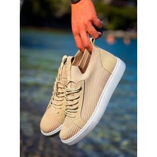 KB-112   Kuback Bej Triko Bağcıklı  Günlük Erkek  Ayakkabı