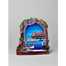 Marmaris Temalı Kabartmalı Polyester Magnet 6,5cm x 8 cm