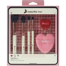 Nascita 4'lü Makyaj Fırçası & 2'li Puf Seti - 163 Yumuşak Dokulu Profesyonel Makyaj Araçları