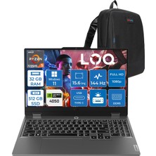 Lenovo Loq 15ARP9 Amd Ryzen 5 7235HS 32GB Ddr5 512GB SSD Windows 11 Pro RTX4050 6gb 105W 15.6" Fhd (1920X1080) IPS 300NITS 144Hz Gaming Laptop 83JC00H4TRP16 + Zetta Çanta