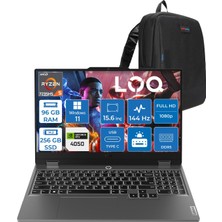 Lenovo Loq 15ARP9 Amd Ryzen 5 7235HS 96GB Ddr5 256GB SSD Windows 11 Pro RTX4050 6gb 105W 15.6" Fhd (1920X1080) IPS 300NITS 144Hz Gaming Laptop 83JC00H4TRP50 + Zetta Çanta