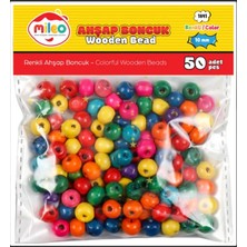 Mas Ahşap Boncuk - 10MM - 50'li Pkt - Karışık Renkli 1841
