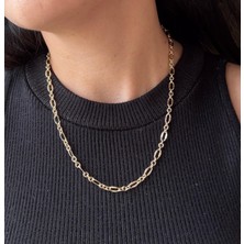 Xuping 14K Orta Kalın Damla Işıltılı Zincir Gold Kolye