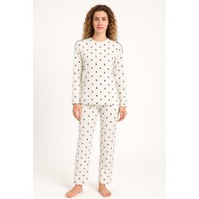 Pemilo Kadın 70916 Uzun Kol Likralı Waffle Pijama Takımı