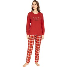 Pemilo Kadın 08014 % 100 Pamuk Uzun Kol Pijama Takımı