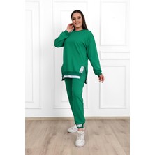 Moda Xlarge Kadın Büyük Beden Yanları Fermuar Detaylı Eşofman Takımı 3613-23