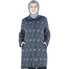 Abarta Kadın Büyük Beden Çelik Örgü Vatkalı Triko Uzun Ceket