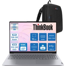 Lenovo Thinkbook 16 Gen 8 Ial Intel Core Ultra 5 225U 128GB Ddr5 512GB SSD Freedos Intel Aı Boost 16 Inç Wuxga (1920 x 1200) IPS 300NITS Taşınabilir Bilgisayar 21SK007VTXF58 + Zetta Çanta