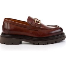 Kahve Hakiki Deri Erkek Loafer Ayakkabı E01901149441