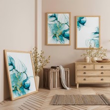 Ahşap Çerçeveli Rüzgarın Dansı Üçlü Ahşap Tablo Seti