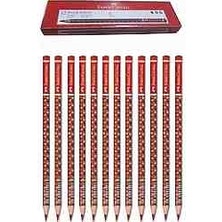 Faber-Castell 12Lİ Bubble Desenli Kırmızı Kopya Kalemi