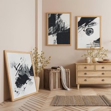 Ahşap Çerçeveli Gölgeler Oyunu Üçlü Ahşap Tablo Seti