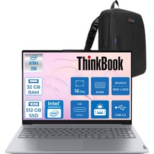 Lenovo Thinkbook 16 Gen 8 Ial Intel Core Ultra 5 225U 32GB Ddr5 512GB SSD Freedos Intel Aı Boost 16 Inç Wuxga (1920 x 1200) IPS 300NITS Taşınabilir Bilgisayar 21SK007VTXF16 + Zetta Çanta
