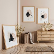 Ahşap Çerçeveli Minimal Denge Üçlü Ahşap Tablo Seti