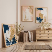 Ahşap Çerçeveli Deniz Esintisi Üçlü Ahşap Tablo Seti