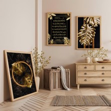 Ahşap Çerçeveli Islami Sanat Üçlü Ahşap Tablo Seti