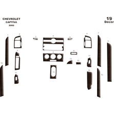 Chevrolet Captiva Konsol-Torpido Kaplama 2007-2012 19 Parça Koyu Meşe