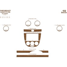 Chevrolet Lacetti Hb Konsol-Torpido Kaplama 2004 10 Parça Açık Meşe