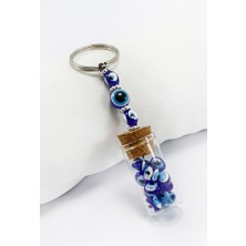 El Yapımı Cam Şişe Içerisinde Nazar Boncuklu Anahtarlık, Hediyelik Anahtarlık