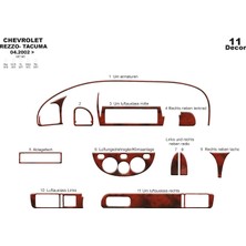Chevrolet Rezzo Tacuma  Konsol-Torpido Kaplama 2002 11 Parça Maun
