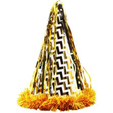 Sepetim Zero Land - Püsküllü Metalize Karton Kotyon Şapka Gold