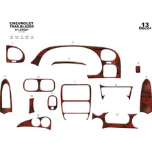 Chevrolet Trailblazer Konsol-Torpido Kaplama 2002 13 Parça Maun